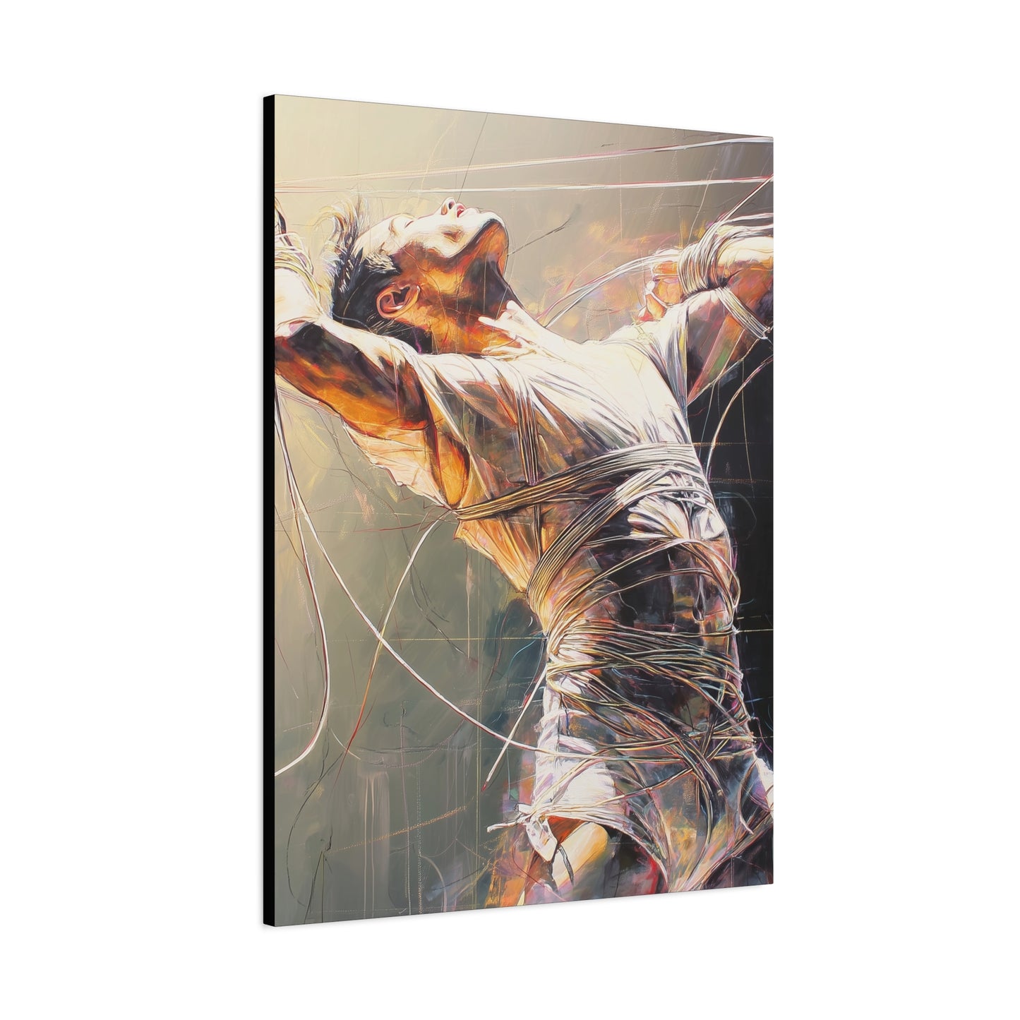 Gallery Wrapped Canvas, Ropes and Reverence Art Canvas, Erotic Shibari Art Canvas – Nikolai