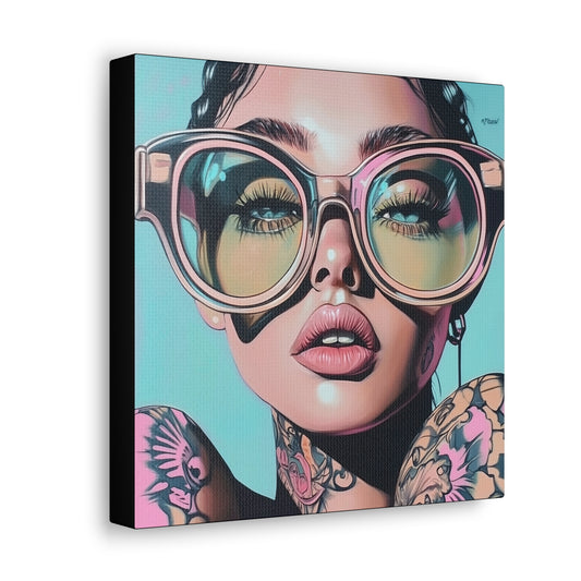 Canvas Gallery Wrap, Ladies in Lenses Wall Art, Abstract Femme Girl Art - Kiki