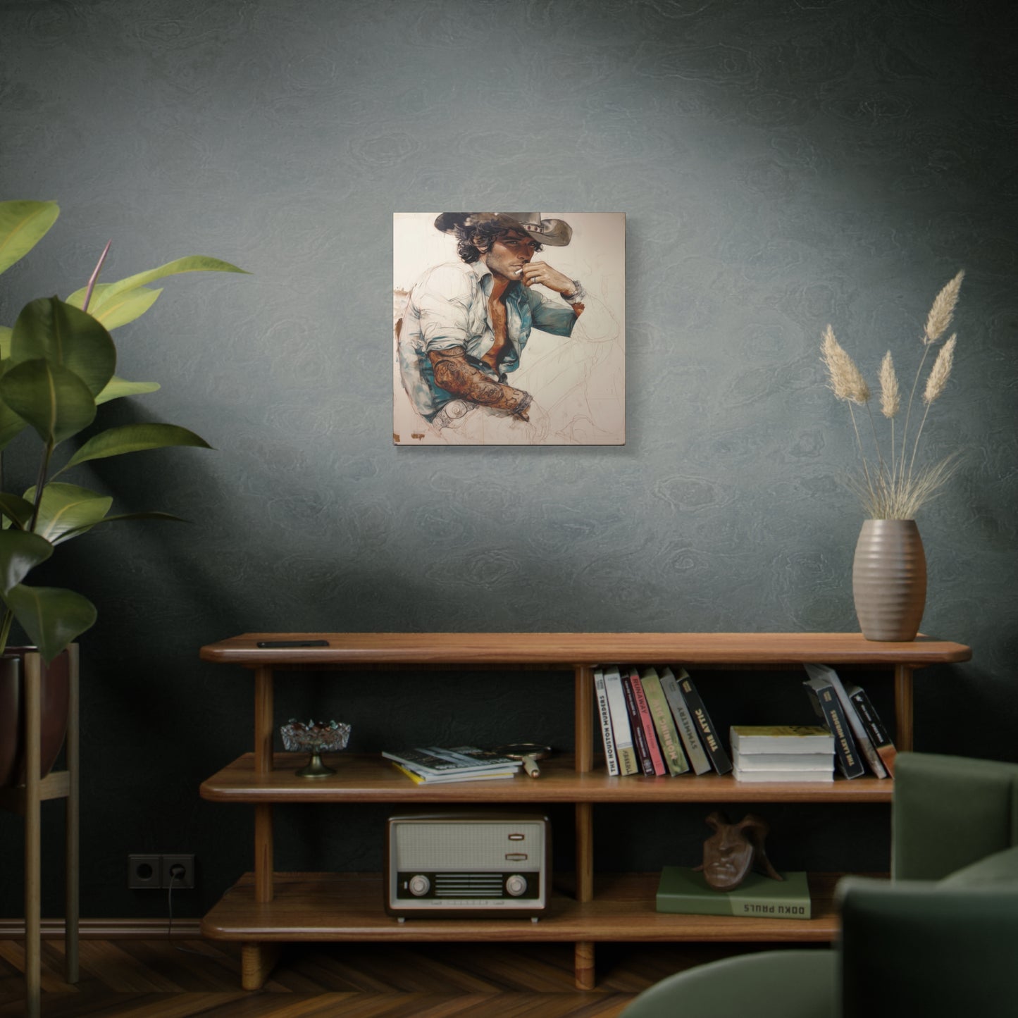Gallery Wrapped Canvas, Wranglers and Wreckage Art Canvas, Erotic Pinup Art Canvas – Chase