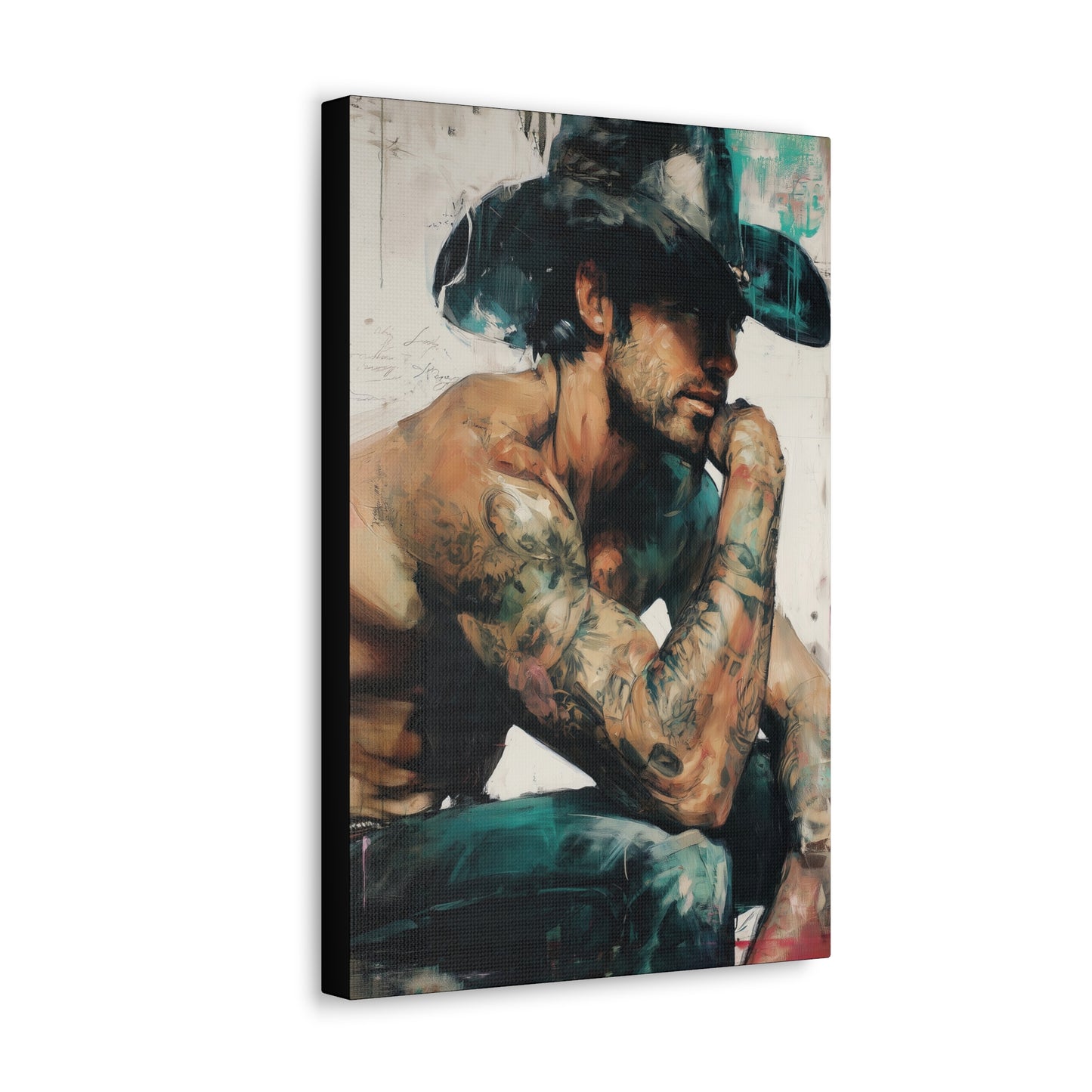 Gallery Wrapped Canvas, Wranglers and Wreckage Art Canvas, Erotic Pinup Art Canvas – Jimmy