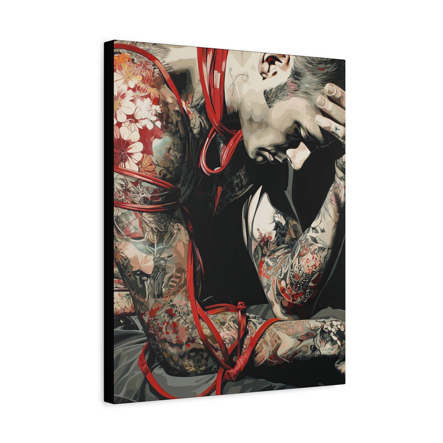 Gallery Wrapped Canvas, Ropes and Reverence Art Canvas, Erotic Shibari Art Canvas – Dorian