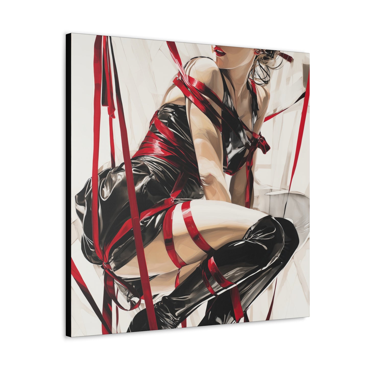 Gallery Wrapped Canvas, Ropes and Reverence Art Canvas, Erotic Shibari Art Canvas – Monica