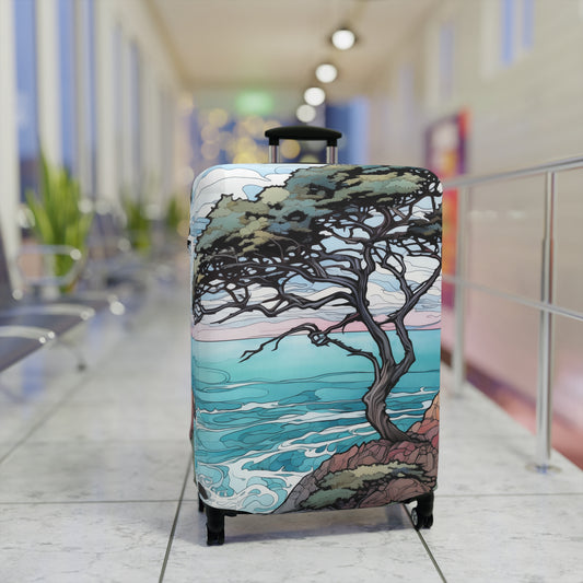 Travel Inspired Luggage Cover - Carmel by the Sea - Cypress Tree