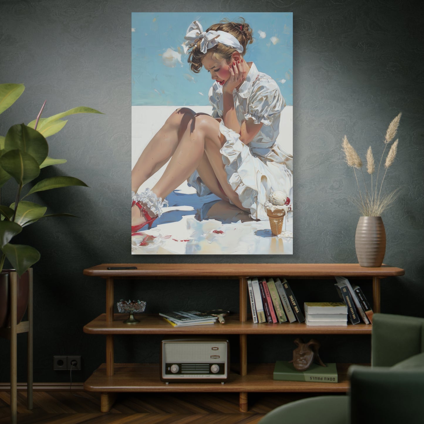 Gallery Wrapped Canvas, Sweet Summer Nostalgia, Sugar and Spice Art Canvas, Ice Cream Dreams Art – Polly