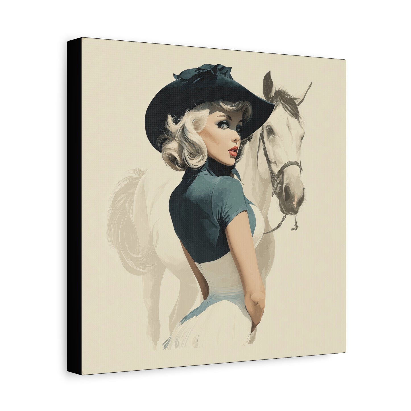 Gallery Wrapped Canvas, Wranglers and Wreckage Art Canvas, Erotic Pinup Art Canvas – Ruby