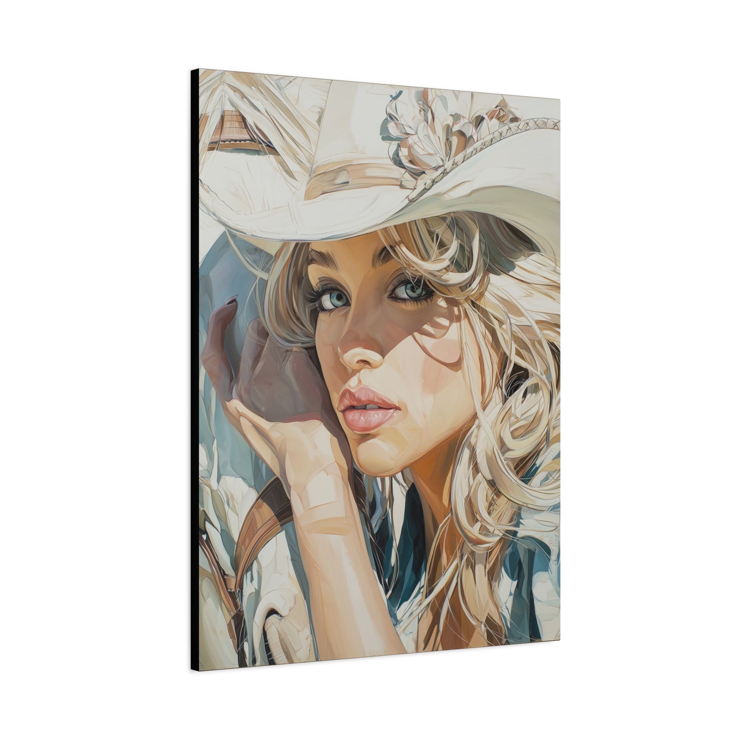 Gallery Wrapped Canvas, Wranglers and Wreckage Art Canvas, Erotic Pinup Art Canvas – Josie