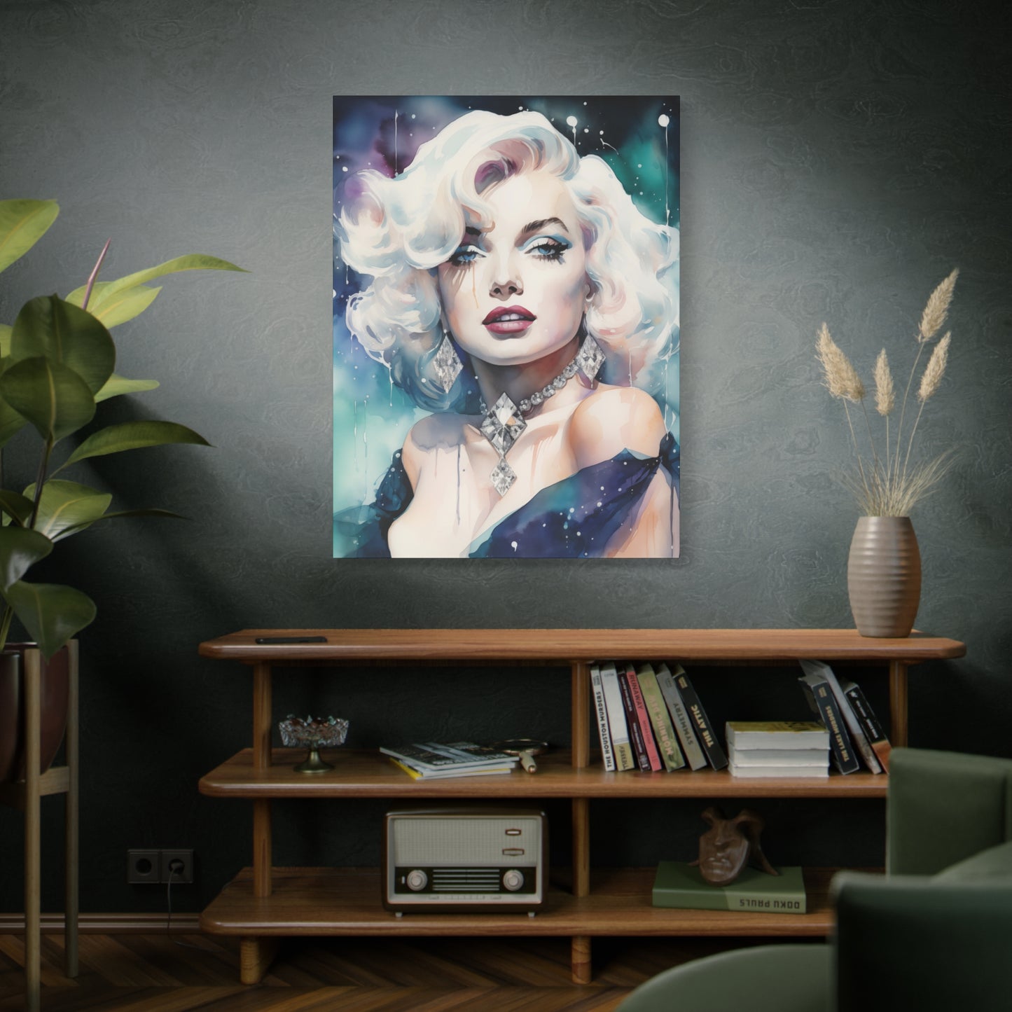 Canvas Wall Art, Gallery Wrapped Pop Art, Celebrity Wall Art – Marilyn Monroe - Diamonds