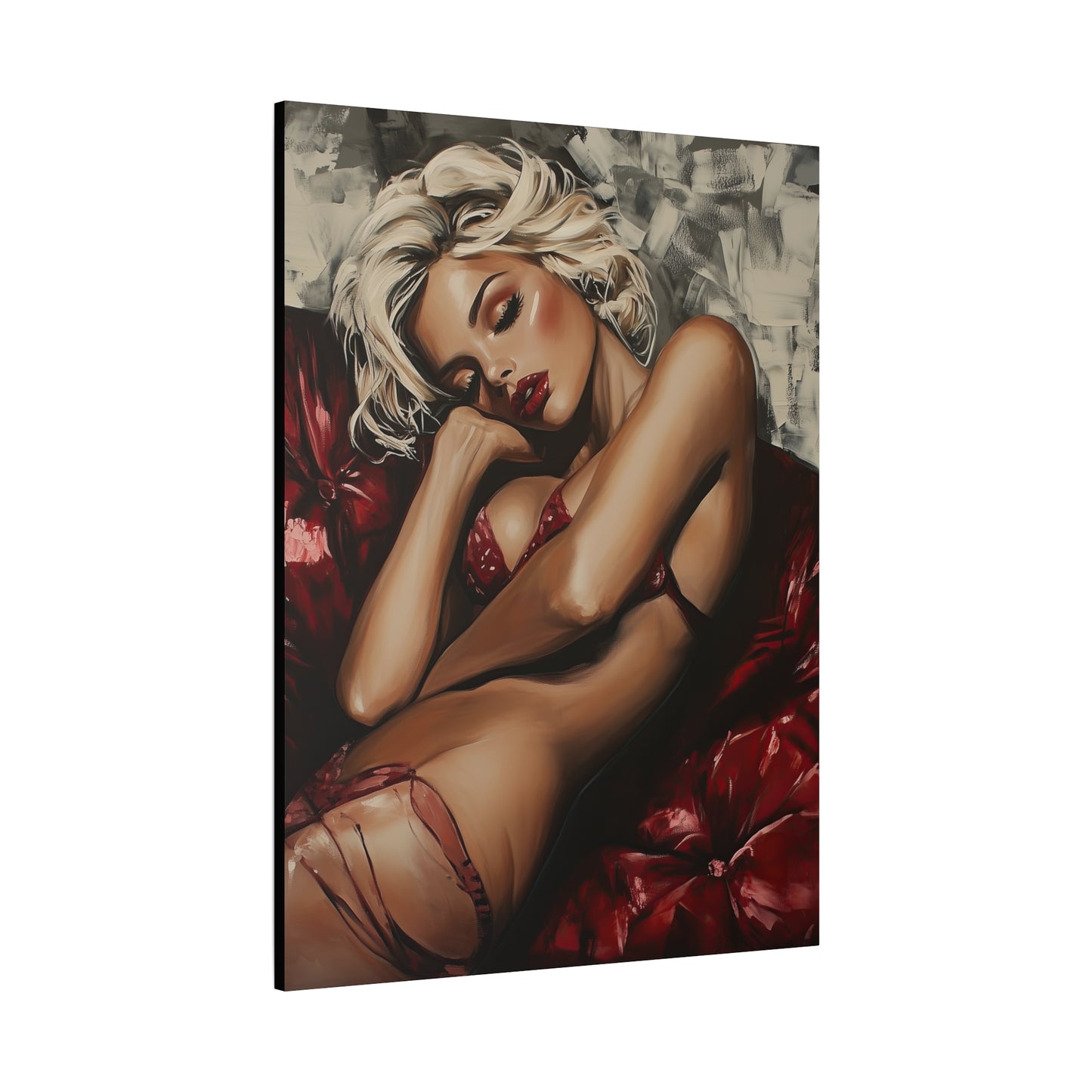 Gallery Wrapped Canvas, Guilt and Grit Adult Art Canvas, Erotic Pinup Art Canvas – Giselle