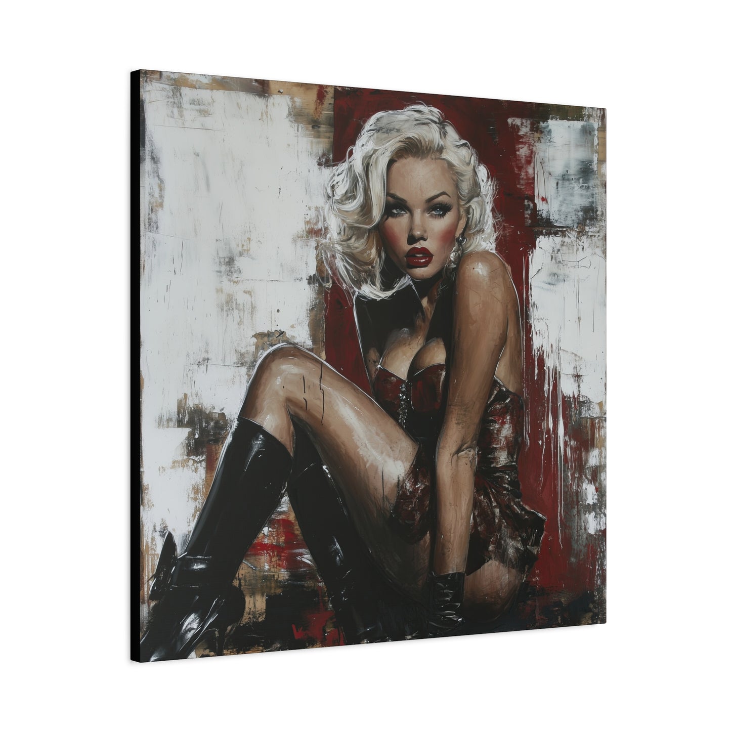 Gallery Wrapped Canvas, Guilt and Grit Adult Art Canvas, Erotic Pinup Art Canvas – Valentina