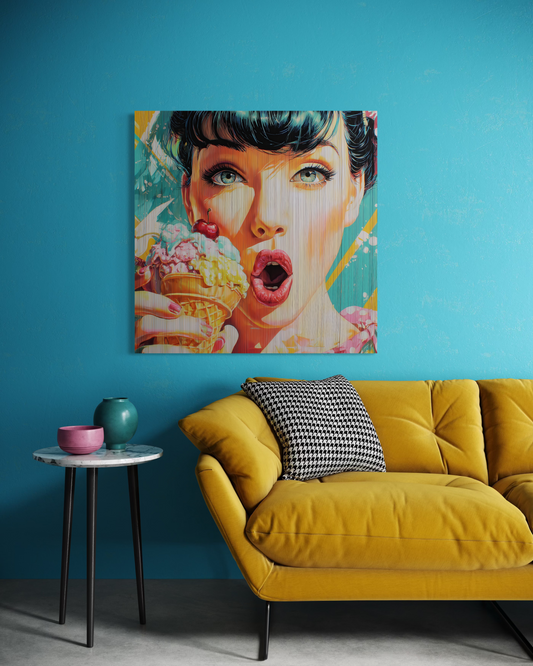 Gallery Wrapped Canvas, Sweet Summer Nostalgia, Sugar and Spice Art Canvas, Ice Cream Dreams Art – Penny