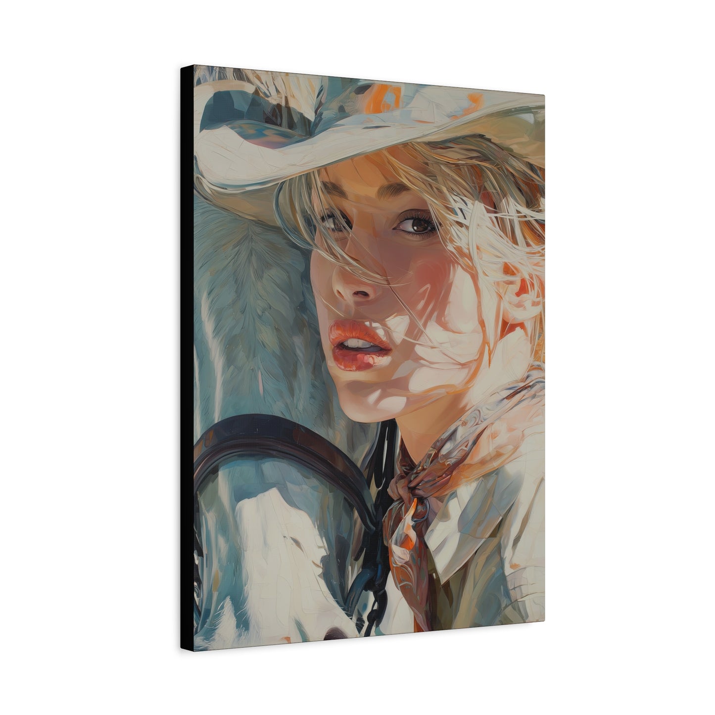 Gallery Wrapped Canvas, Wranglers and Wreckage Art Canvas, Erotic Pinup Art Canvas – Dakota
