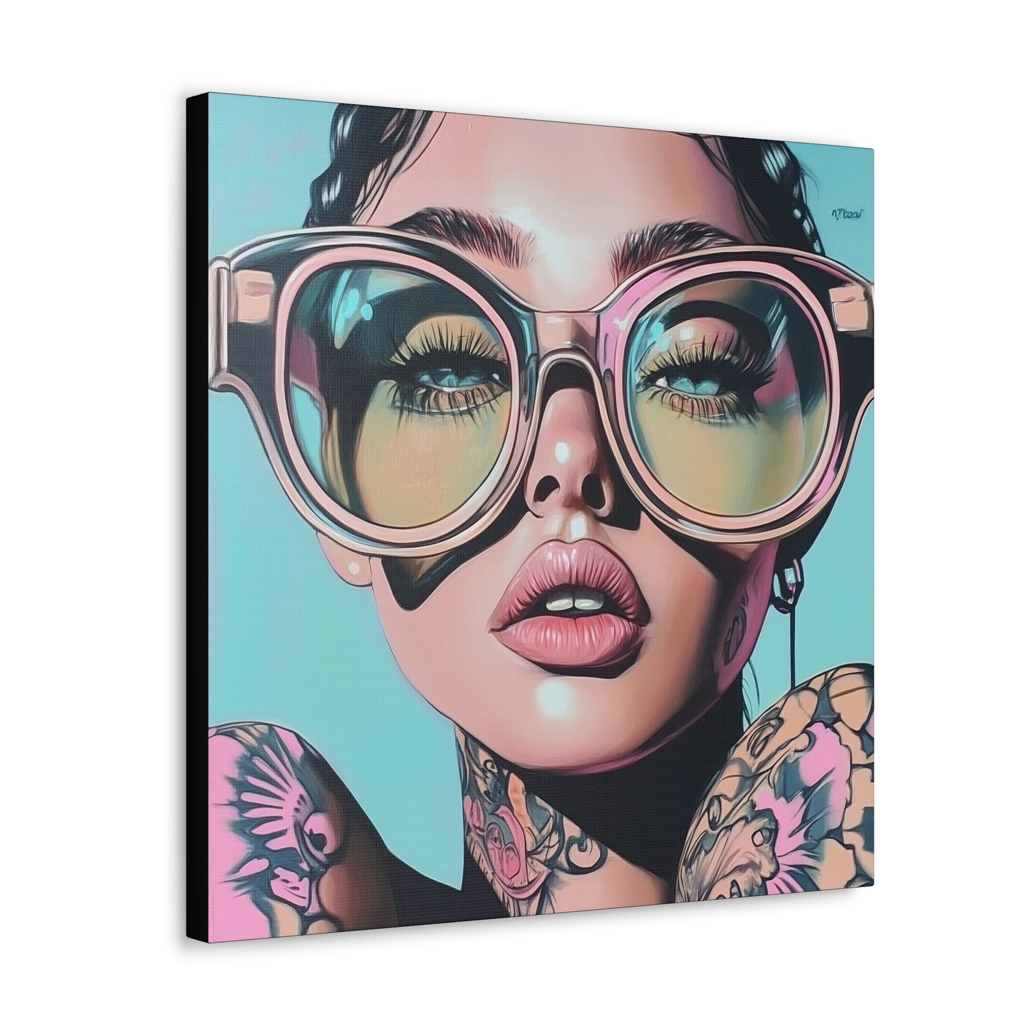 Canvas Gallery Wrap, Ladies in Lenses Wall Art, Abstract Femme Girl Art - Kiki
