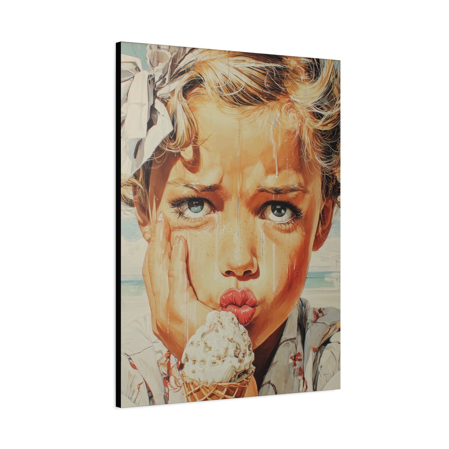 Gallery Wrapped Canvas, Sweet Summer Nostalgia, Sugar and Spice Art Canvas, Ice Cream Dreams Art – Faye