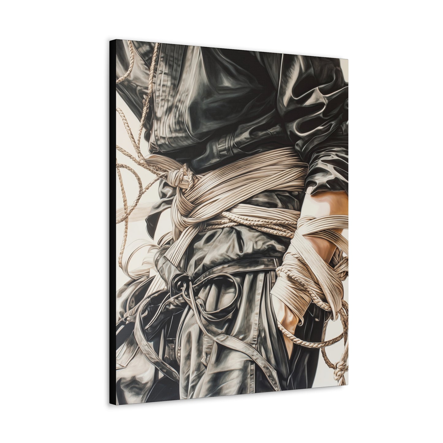 Gallery Wrapped Canvas, Ropes and Reverence Art Canvas, Erotic Shibari Art Canvas – Henri