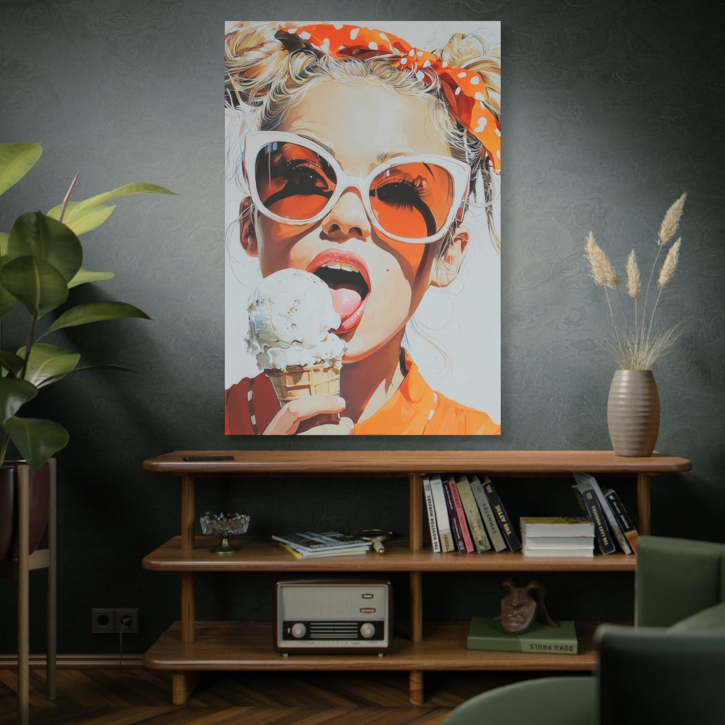 Gallery Wrapped Canvas, Sweet Summer Nostalgia, Sugar and Spice Art Canvas, Ice Cream Dreams Art – Birdie