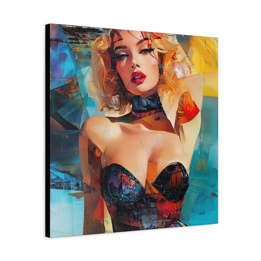 Gallery Wrapped Canvas, Guilt and Grit Adult Art Canvas, Erotic Pinup Art Canvas – Dahlia