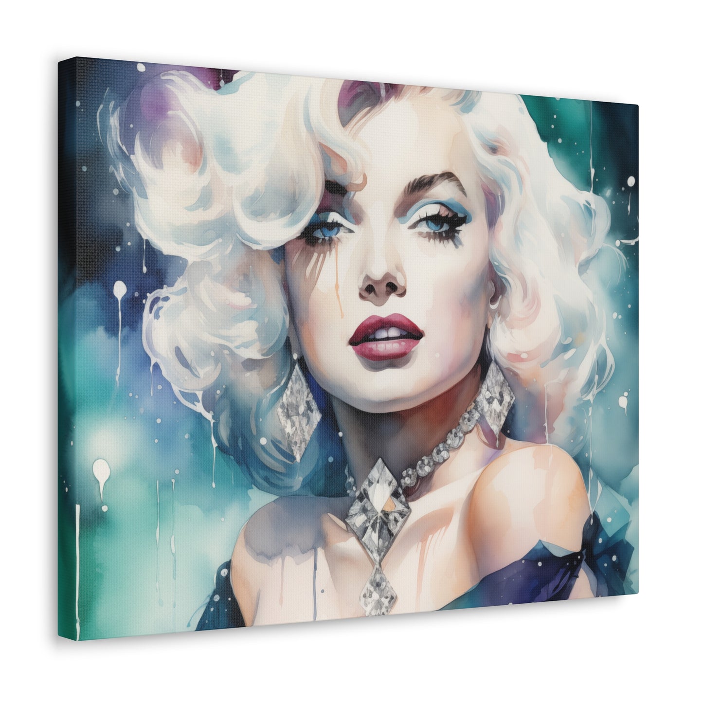 Canvas Wall Art, Gallery Wrapped Pop Art, Celebrity Wall Art – Marilyn Monroe - Diamonds