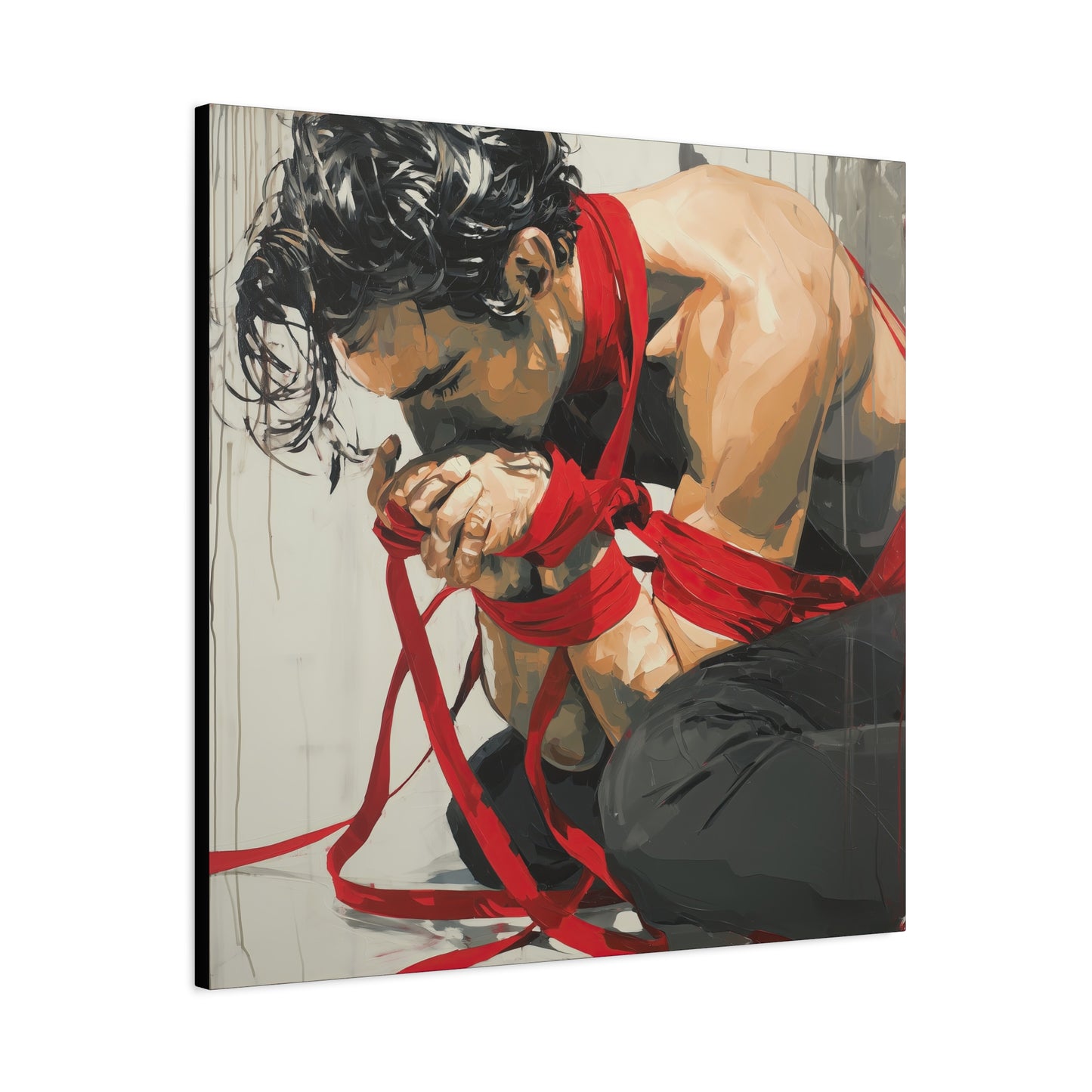Gallery Wrapped Canvas, Ropes and Reverence Art Canvas, Erotic Shibari Art Canvas – Theo