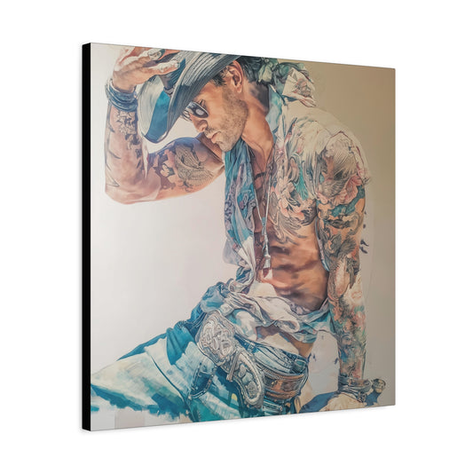 Gallery Wrapped Canvas, Wranglers and Wreckage Art Canvas, Erotic Pinup Art Canvas – Beau