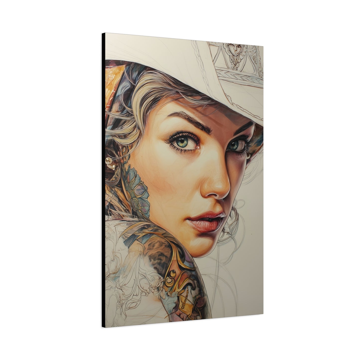 Gallery Wrapped Canvas, Wranglers and Wreckage Art Canvas, Erotic Pinup Art Canvas – Shiloh