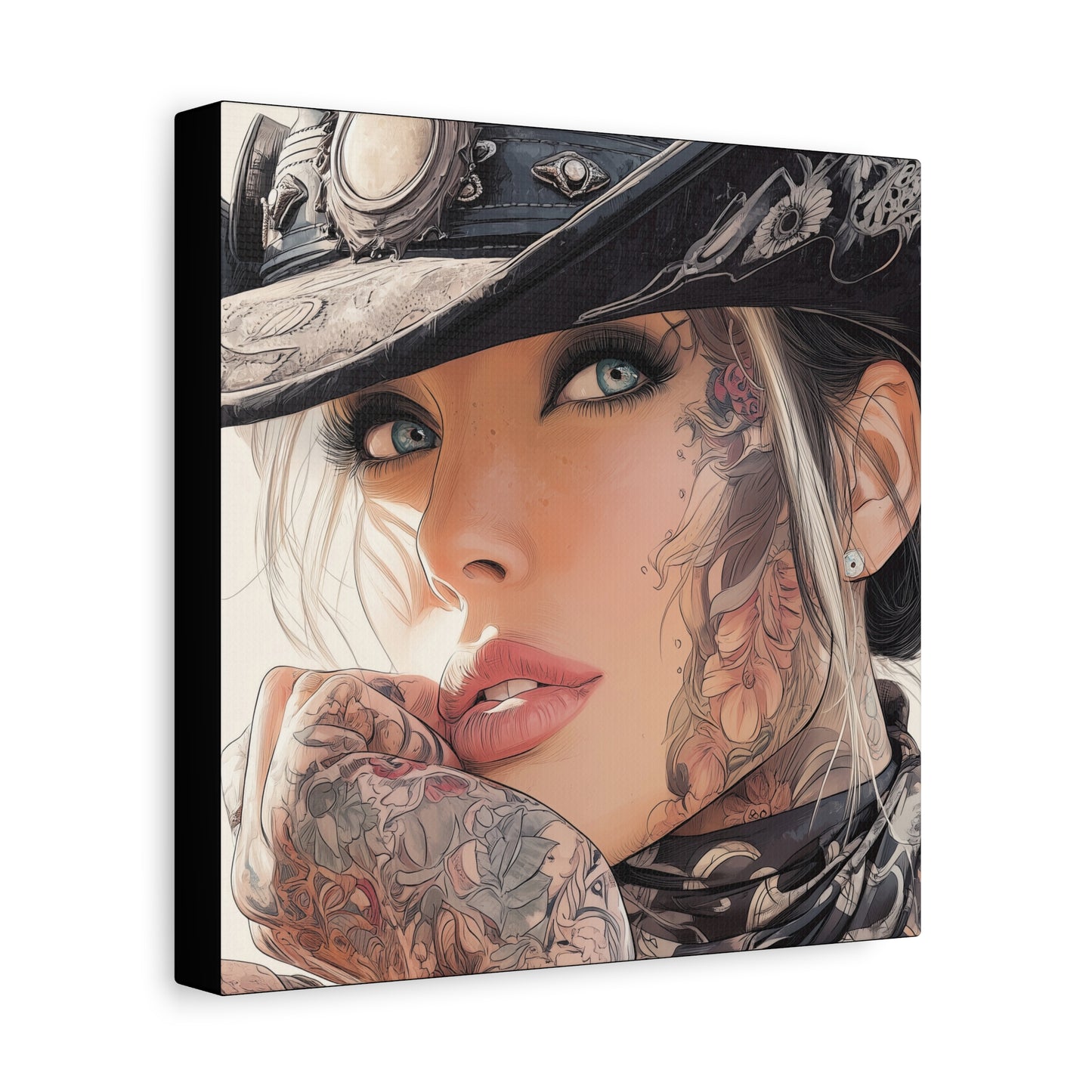 Gallery Wrapped Canvas, Wranglers and Wreckage Art Canvas, Erotic Pinup Art Canvas – Raine
