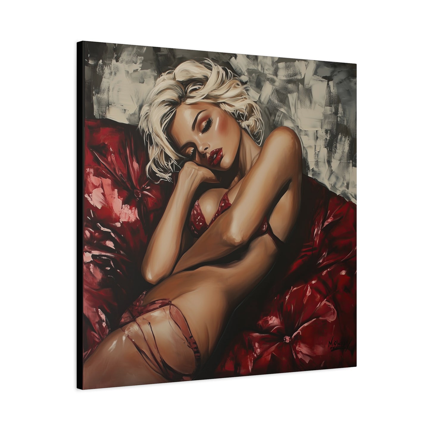 Gallery Wrapped Canvas, Guilt and Grit Adult Art Canvas, Erotic Pinup Art Canvas – Giselle