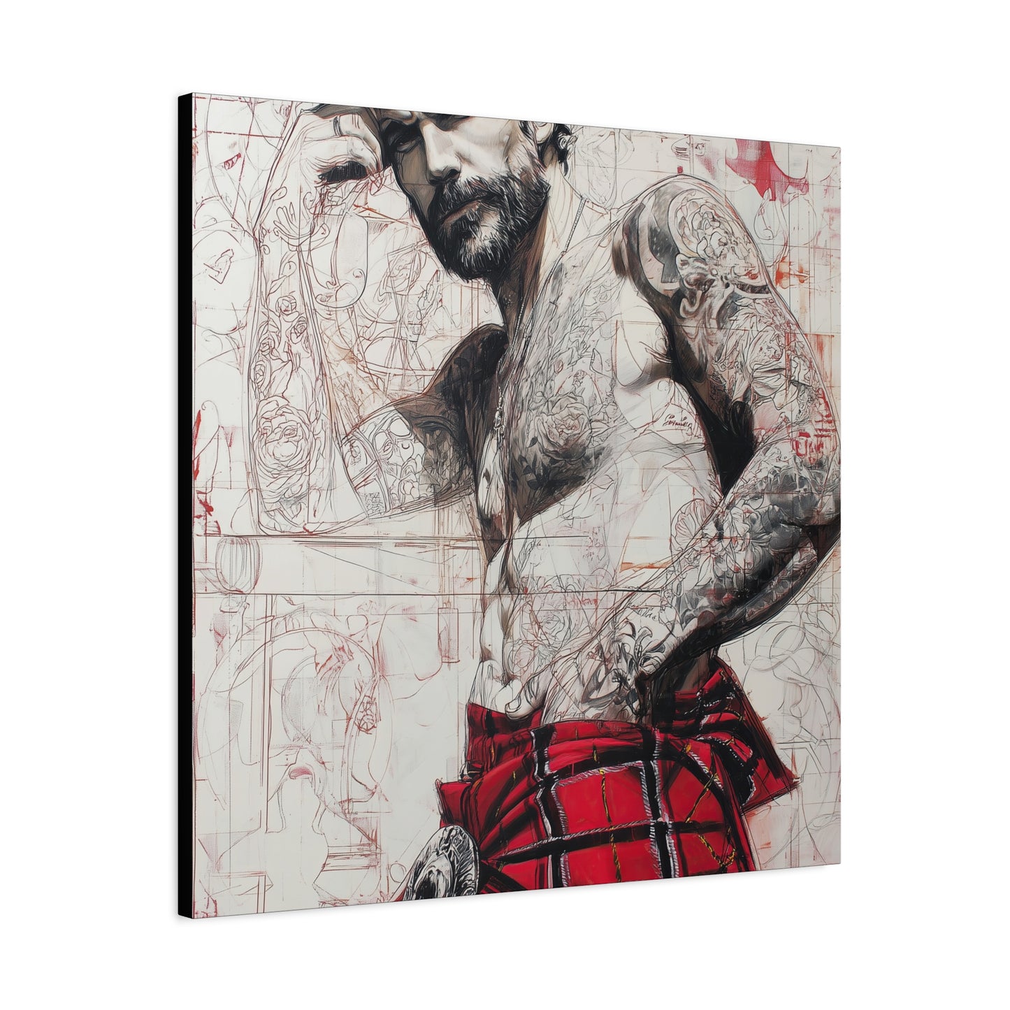 Gallery Wrapped Canvas, Kilts and Carnage Art Canvas, Erotic Pinup Art Canvas – Cormac