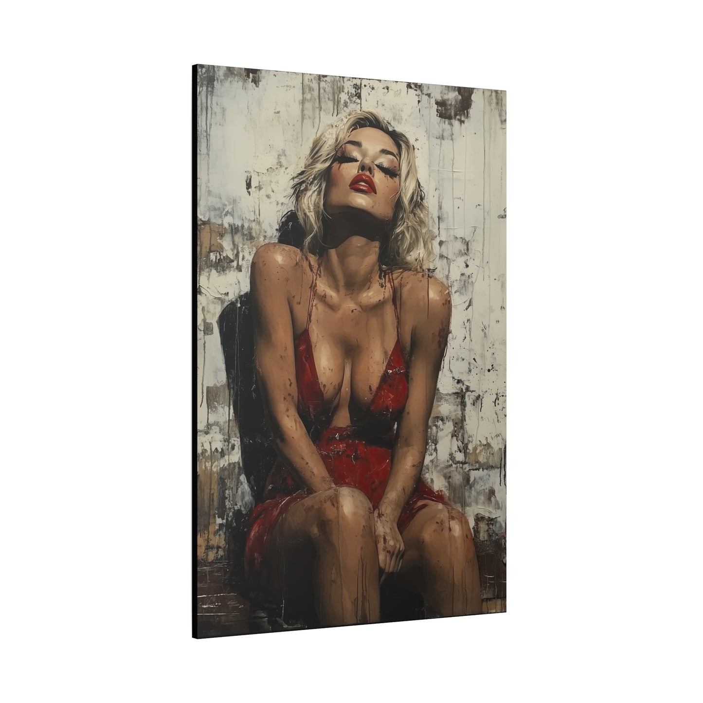 Gallery Wrapped Canvas, Guilt and Grit Adult Art Canvas, Erotic Pinup Art Canvas – Amara