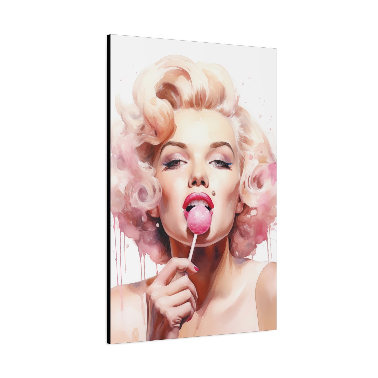 Canvas Wall Art, Gallery Wrapped Pop Art, Celebrity Wall Art – Marilyn Monroe - Lollipop