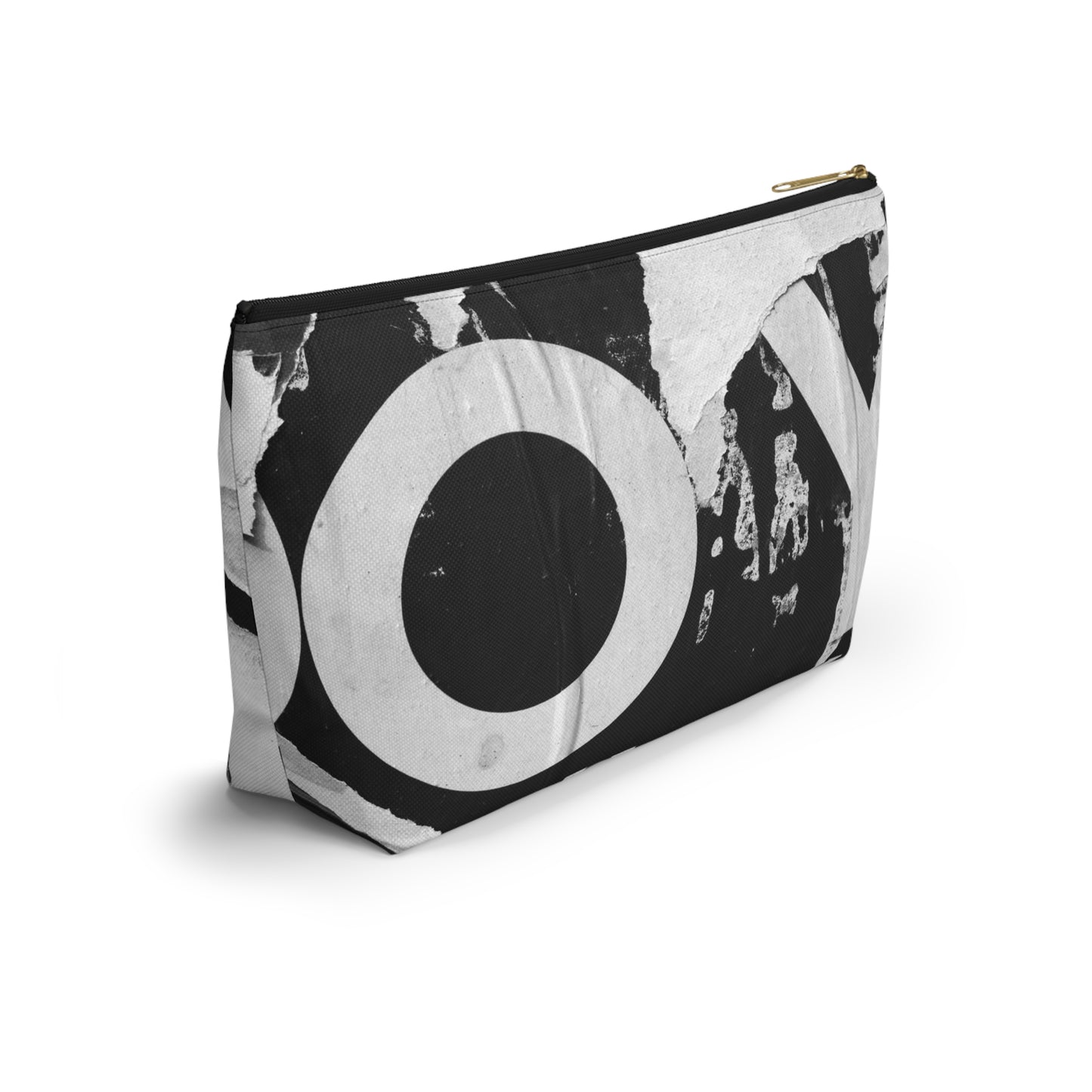 Accessory Pouch - Torn Poster Street Art Makeup Bag - Black and White YO - Urban Street Art