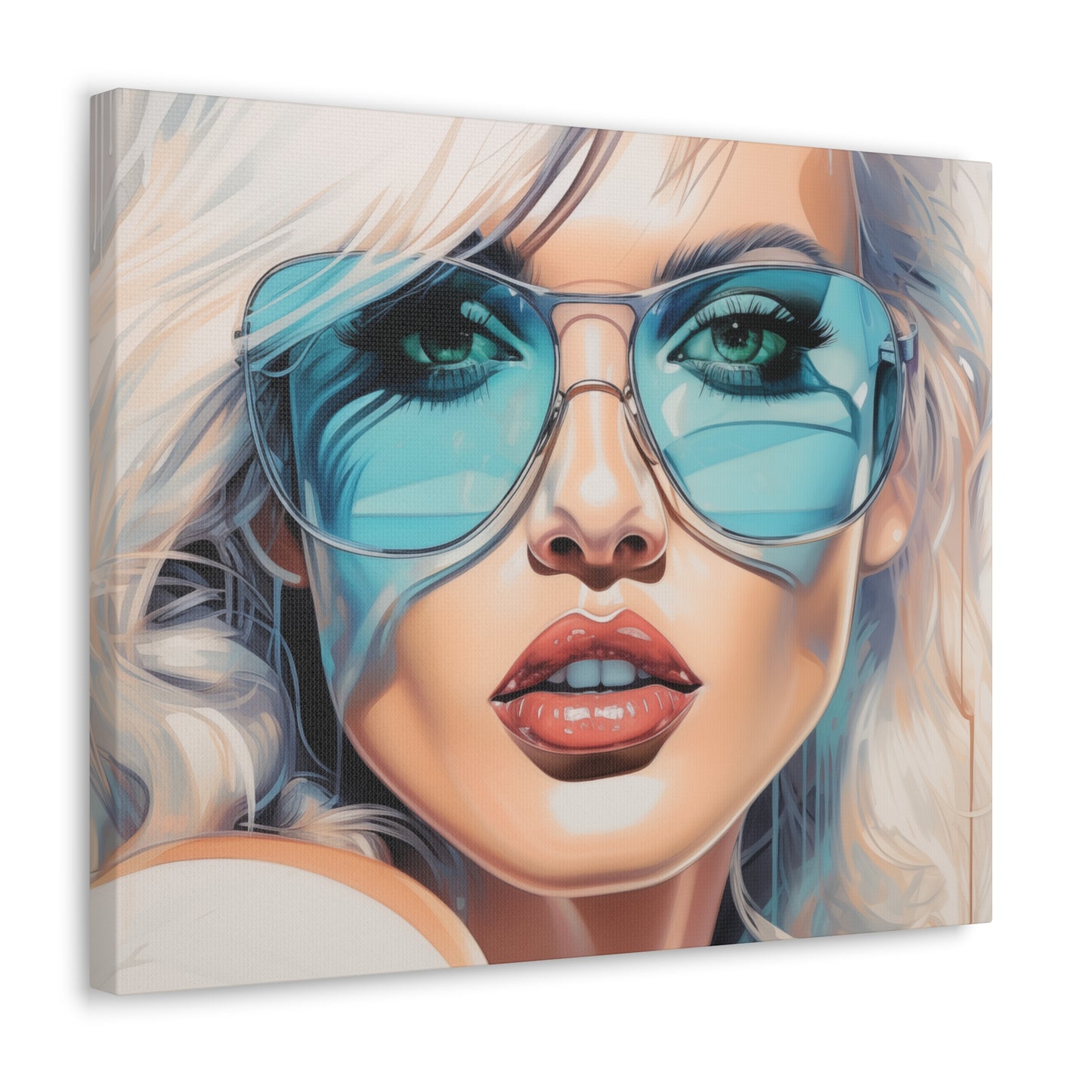 Canvas Gallery Wrapped High-Fashion Wall Art, Stylish Decor, Retro Femme Doll Pop Art – Nova