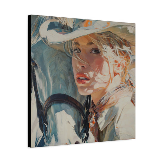 Gallery Wrapped Canvas, Wranglers and Wreckage Art Canvas, Erotic Pinup Art Canvas – Dakota