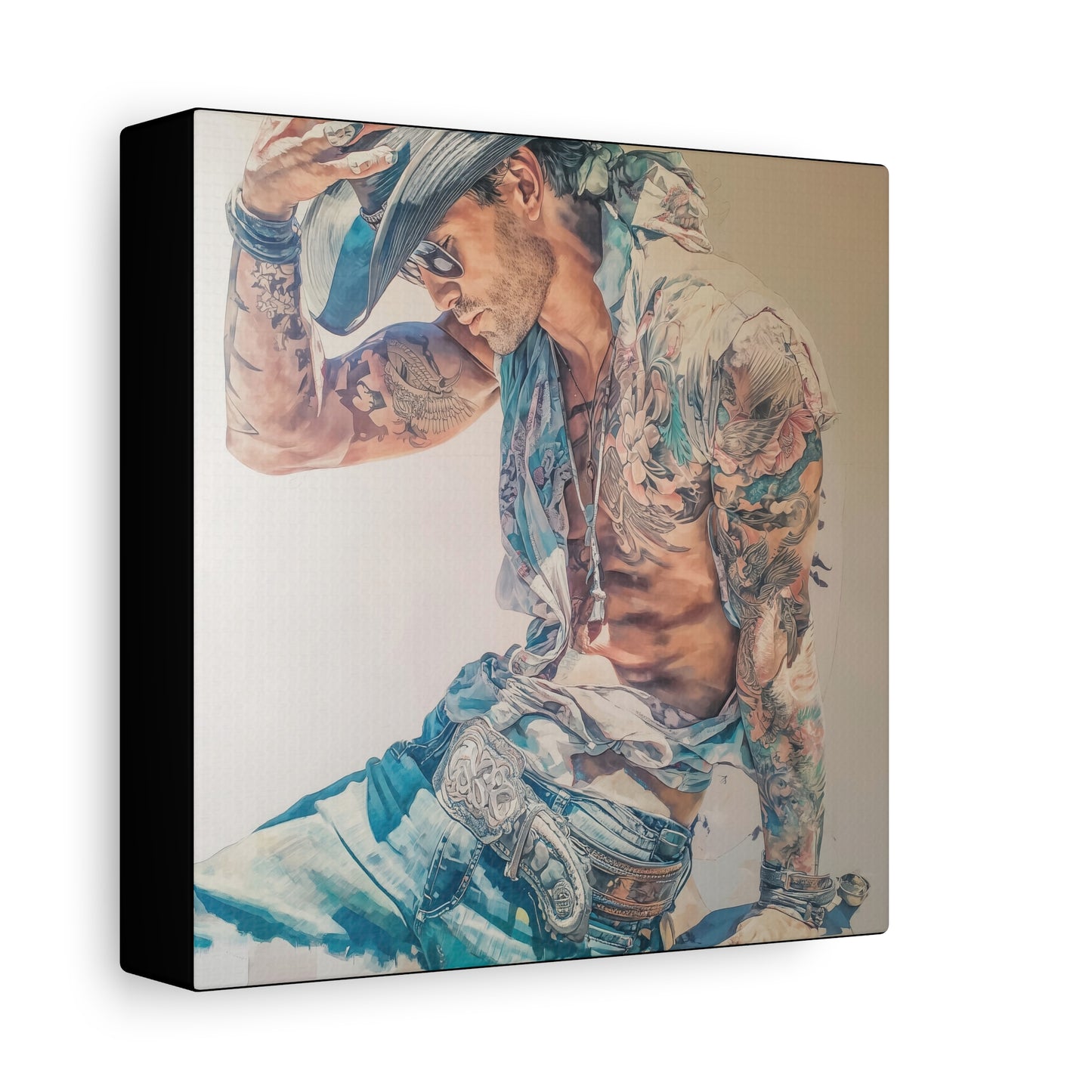 Gallery Wrapped Canvas, Wranglers and Wreckage Art Canvas, Erotic Pinup Art Canvas – Beau