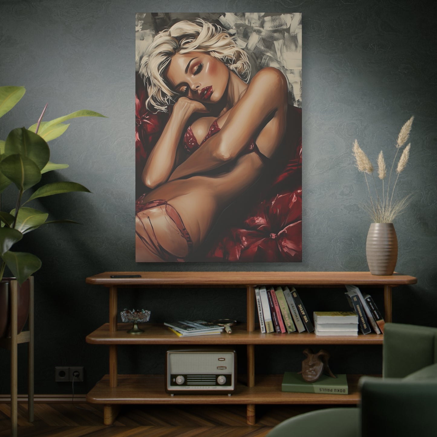 Gallery Wrapped Canvas, Guilt and Grit Adult Art Canvas, Erotic Pinup Art Canvas – Giselle