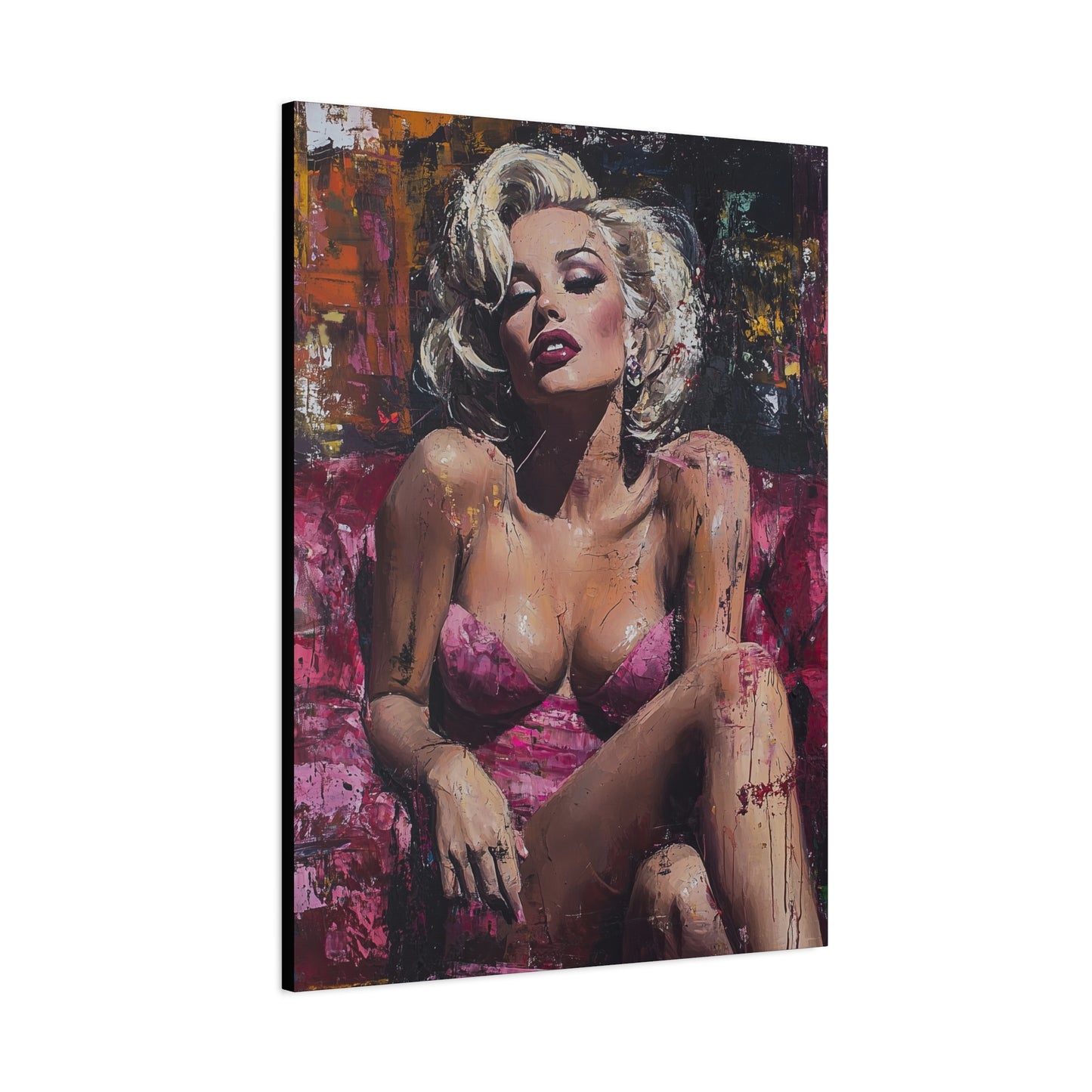 Gallery Wrapped Canvas, Guilt and Grit Art Canvas, Erotic Pinup Art Canvas – Alexis