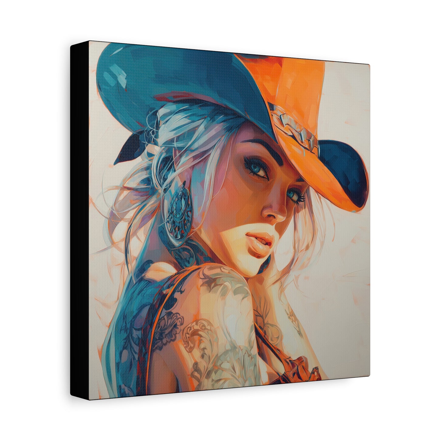 Gallery Wrapped Canvas, Wranglers and Wreckage Art Canvas, Erotic Pinup Art Canvas – Cheyenne