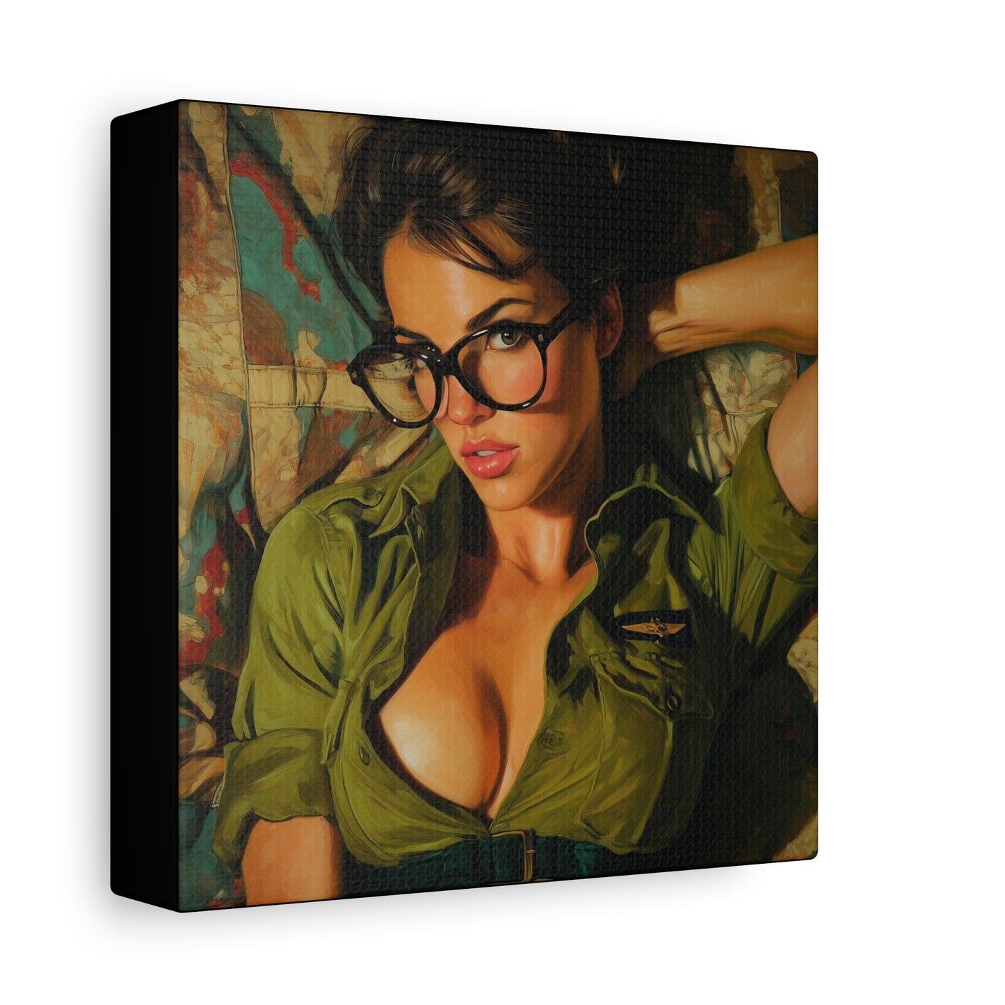 Gallery Wrapped Canvas, Liberty and Lace Art Canvas, Erotic Pinup Art Canvas – Darla