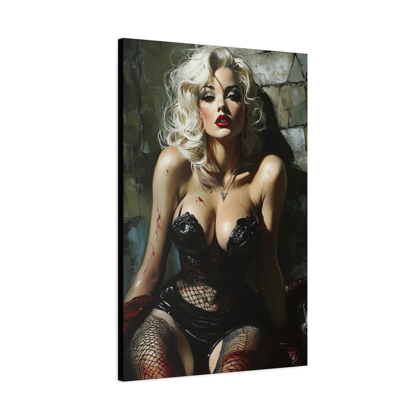 Gallery Wrapped Canvas, Guilt and Grit Adult Art Canvas, Erotic Pinup Art Canvas – Isla