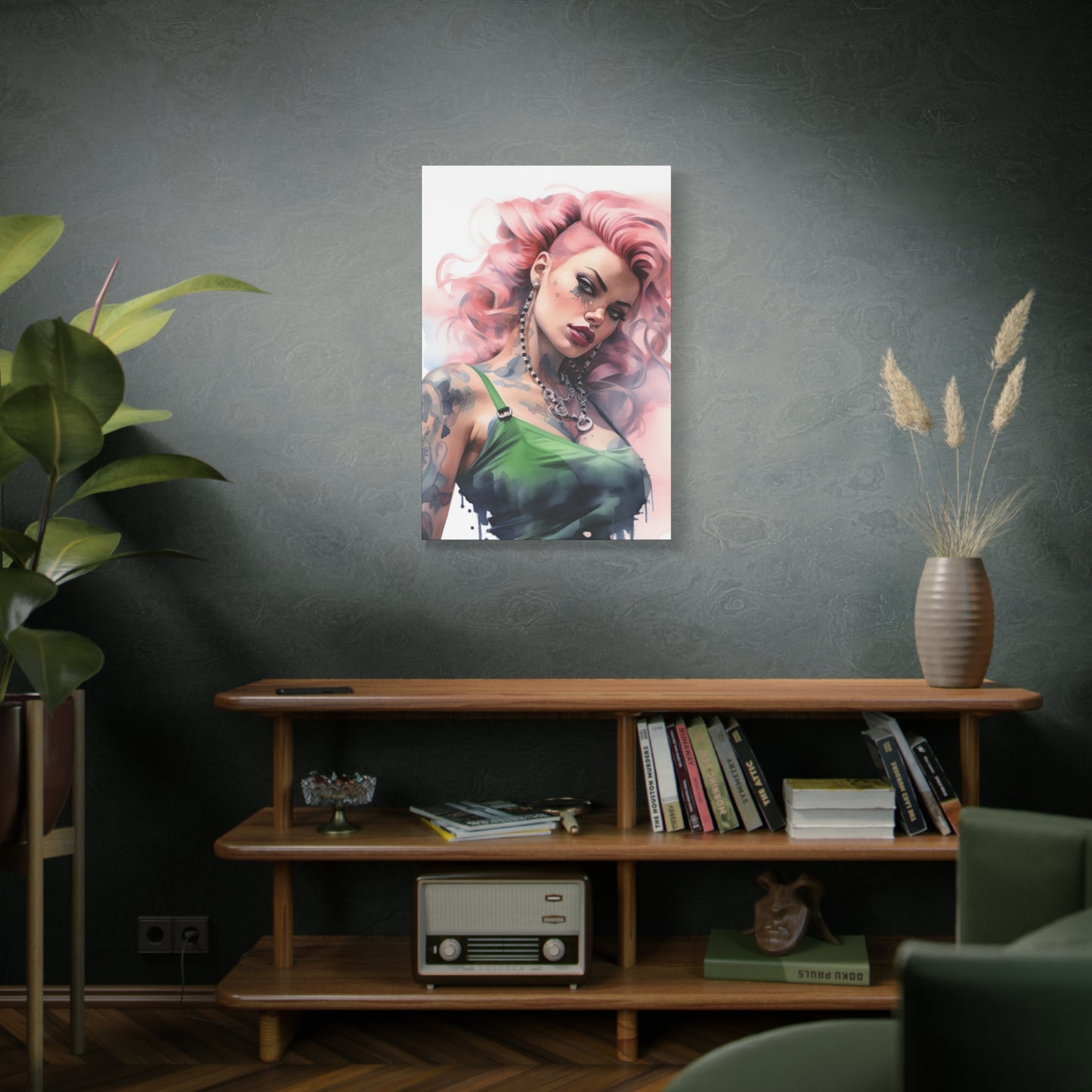Gallery Wrapped Canvas, Edgy Tattooed Beauty, Urban Pop Art Canvas – Colette