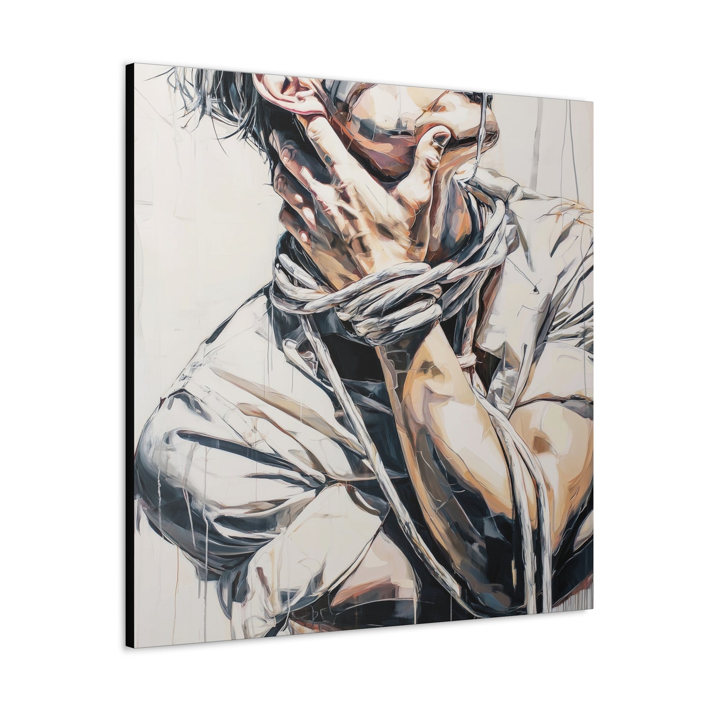 Gallery Wrapped Canvas, Ropes and Reverence Art Canvas, Erotic Shibari Art Canvas – Gary