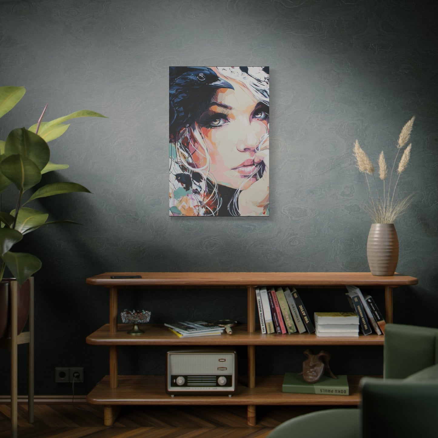 Gallery Wrapped Canvas, Myth and Bones Gothic Art Canvas, Dark Muse Canvas - Calista