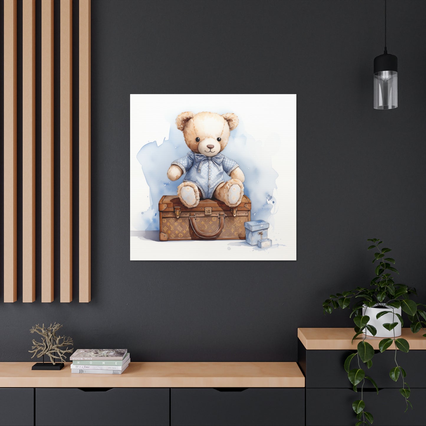 Canvas Gallery Wrap - LV Bear Wall Art - Blu