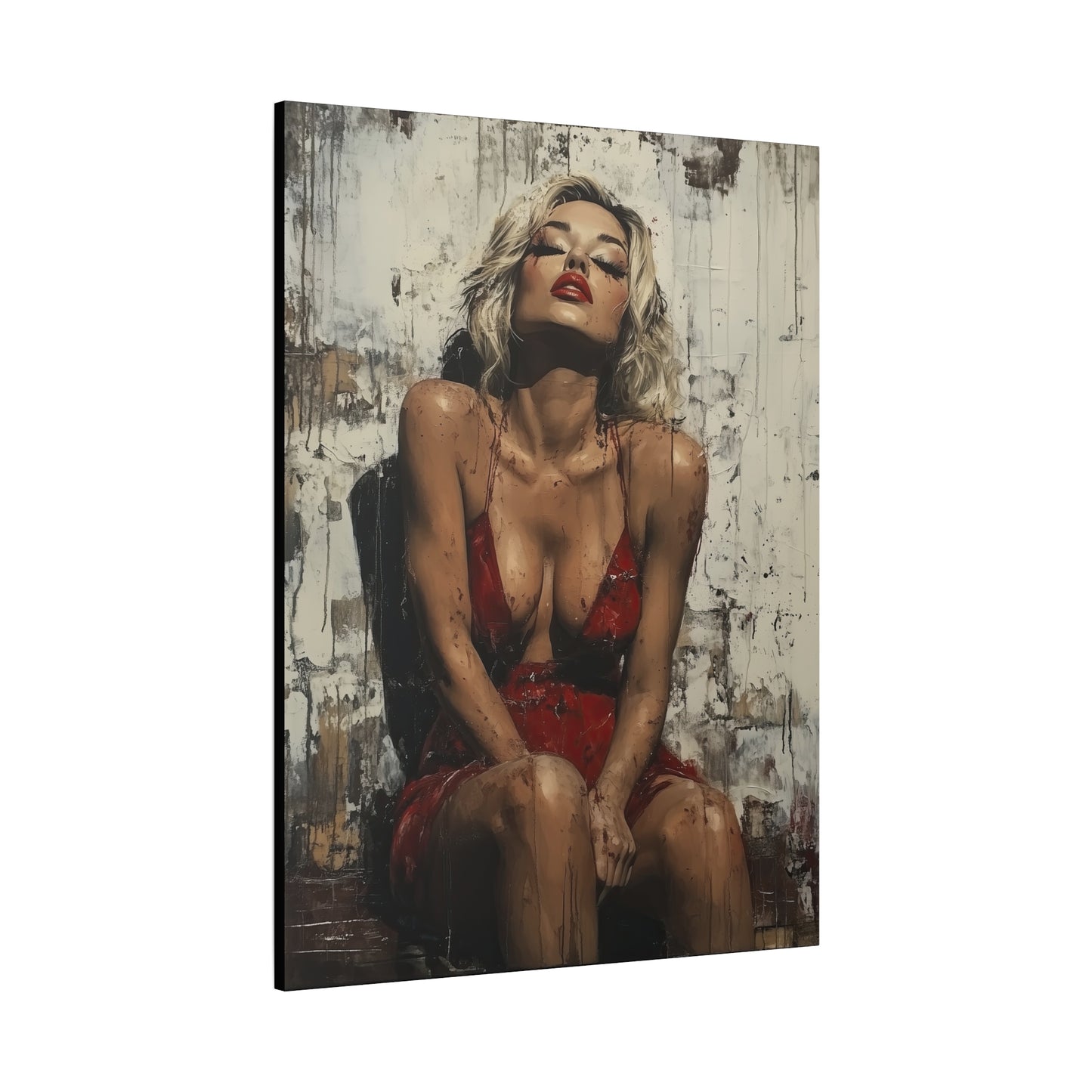 Gallery Wrapped Canvas, Guilt and Grit Adult Art Canvas, Erotic Pinup Art Canvas – Amara