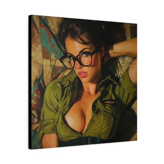 Gallery Wrapped Canvas, Liberty and Lace Art Canvas, Erotic Pinup Art Canvas – Darla