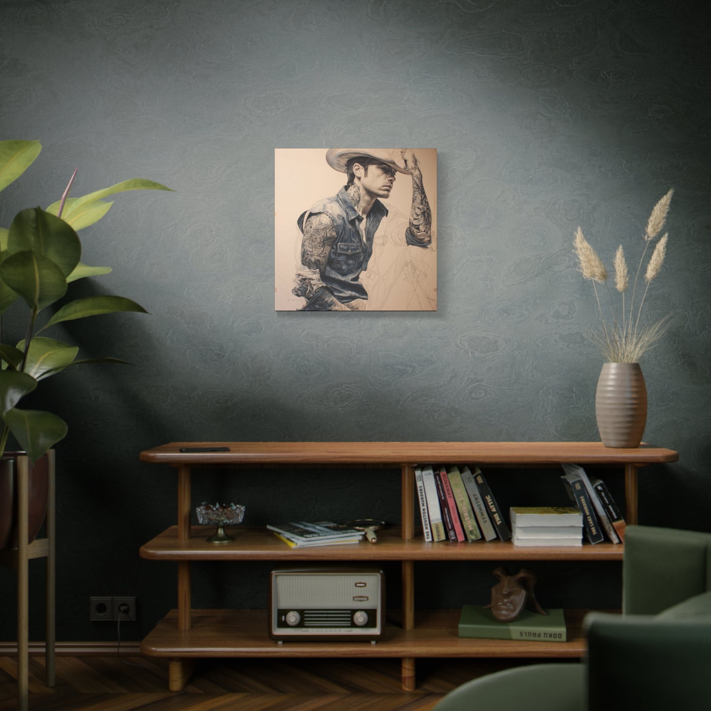 Gallery Wrapped Canvas, Wranglers and Wreckage Art Canvas, Erotic Pinup Art Canvas – Clay