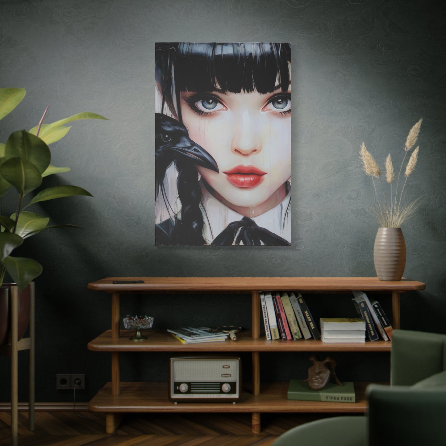 Gallery Wrapped Canvas, Myth and Bones Gothic Art Canvas, Dark Muse Canvas - Isolde