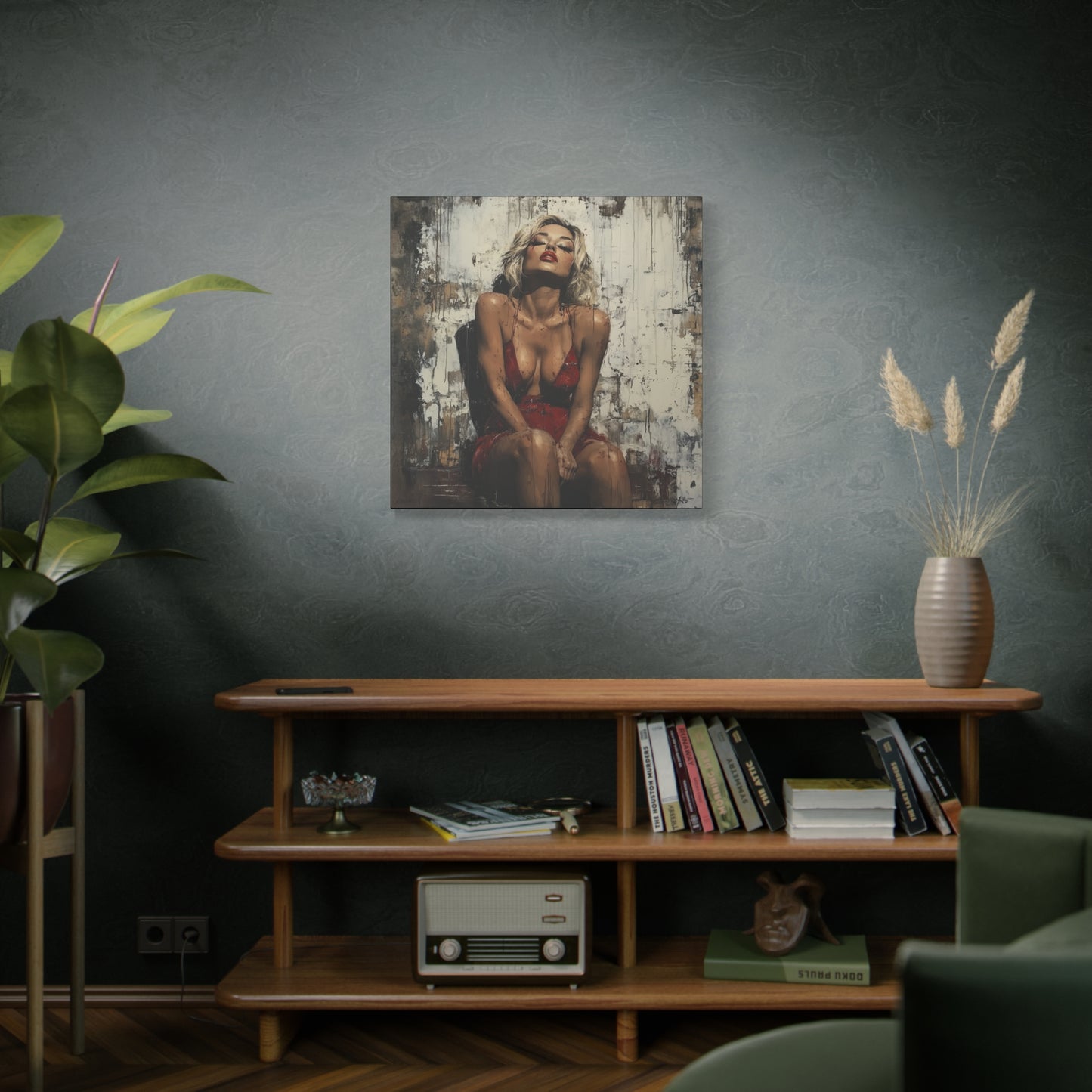 Gallery Wrapped Canvas, Guilt and Grit Adult Art Canvas, Erotic Pinup Art Canvas – Amara