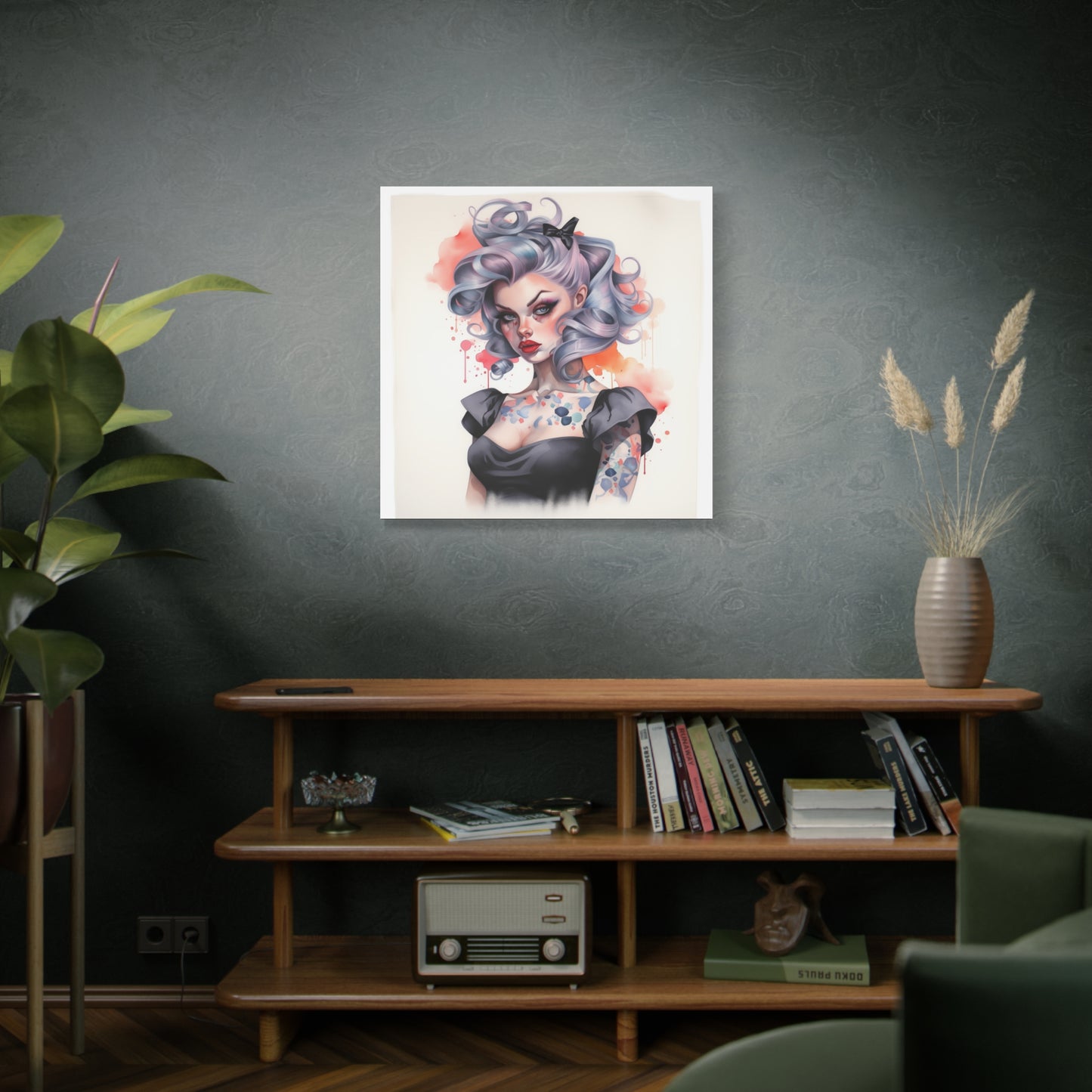 Gallery Wrapped Canvas, Edgy Tattooed Beauty, Urban Pop Art Canvas – Noelle