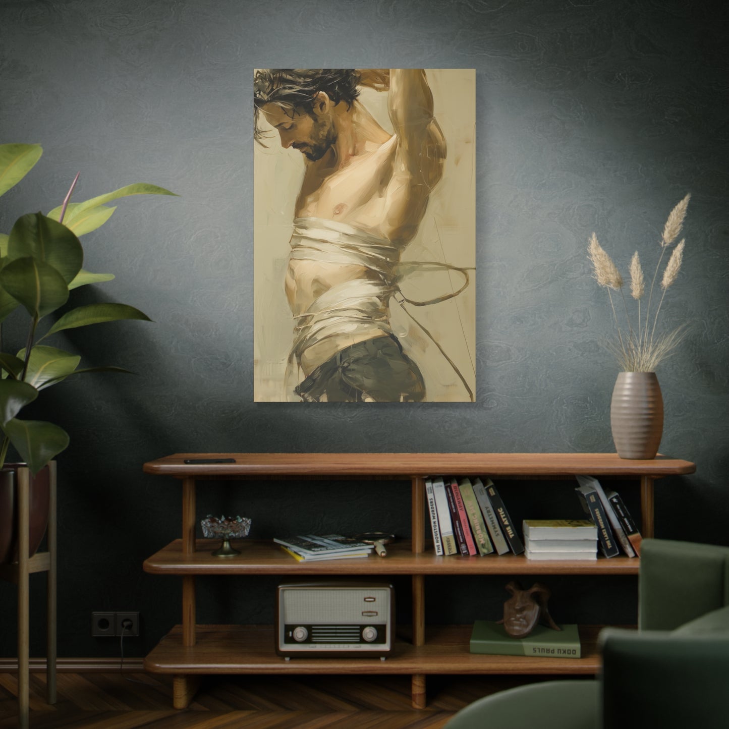 Gallery Wrapped Canvas, Ropes and Reverence Art Canvas, Erotic Shibari Art Canvas – Dante