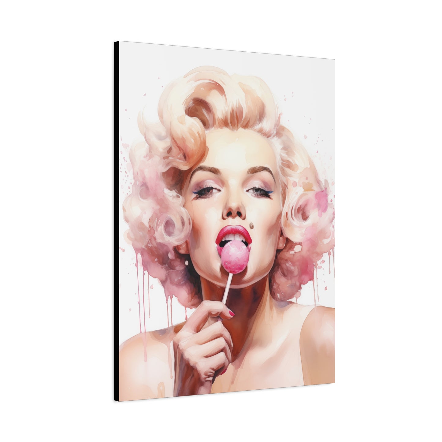 Canvas Wall Art, Gallery Wrapped Pop Art, Celebrity Wall Art – Marilyn Monroe - Lollipop